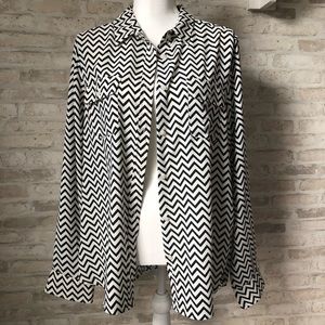 AEO Chevron Print Button Down